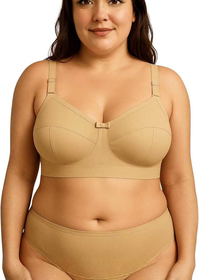 Kit 2 Sutiãs Plus Size Algodão Egípcio Alta Sustentação Alças Largas