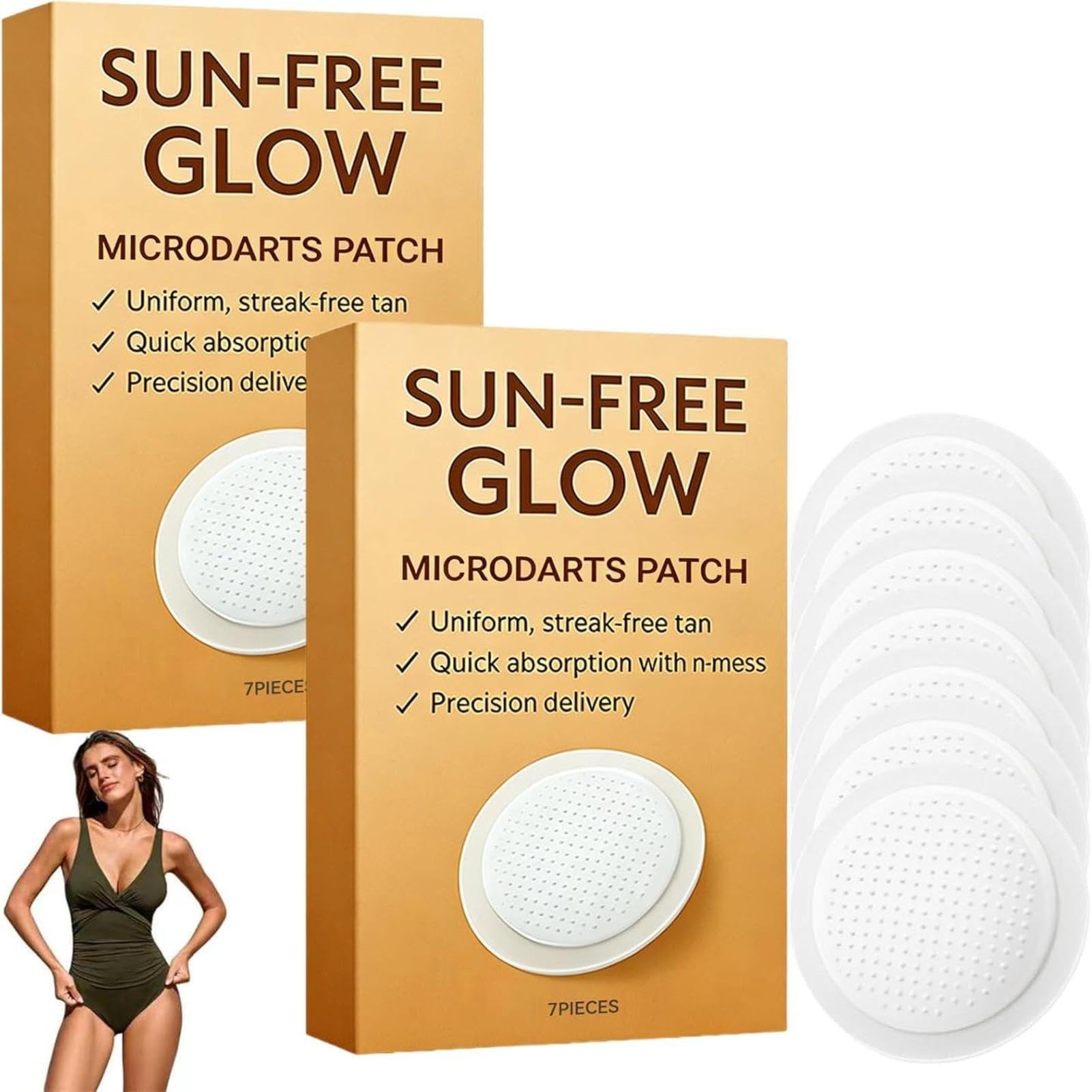Lot De 14 Sun-free Glow Micro-needle Patch Tanning, 2026 Nouveauté Patchs Autobronzants Glow, Ingrédients Naturels Adaptés À Touss Les Types De Peau, Pour Un Bronzage Rapide Sans Exposition Au So-leil