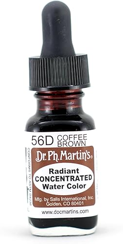 Dr. Ph. Martin's Radiant Concentrated Water Color, 0.5 oz, Marrón Café (56D)