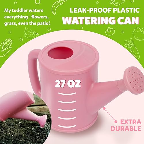 Miniatura 10 de Clever Kid Toys - Set de jardinería para niños con bolsa resistente regadera pala rastrillo y espátula