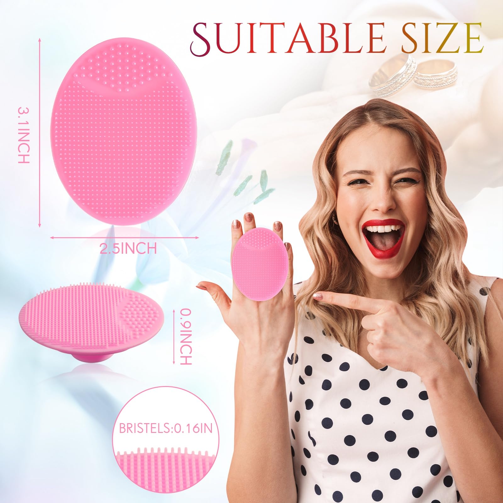 Roshtia 100 spazzole esfolianti in silicone per la pulizia del viso, con setole morbide, esfoliante manuale per il viso, massaggi, per la cura della pelle del corpo, rimozione dei pori e dei punti