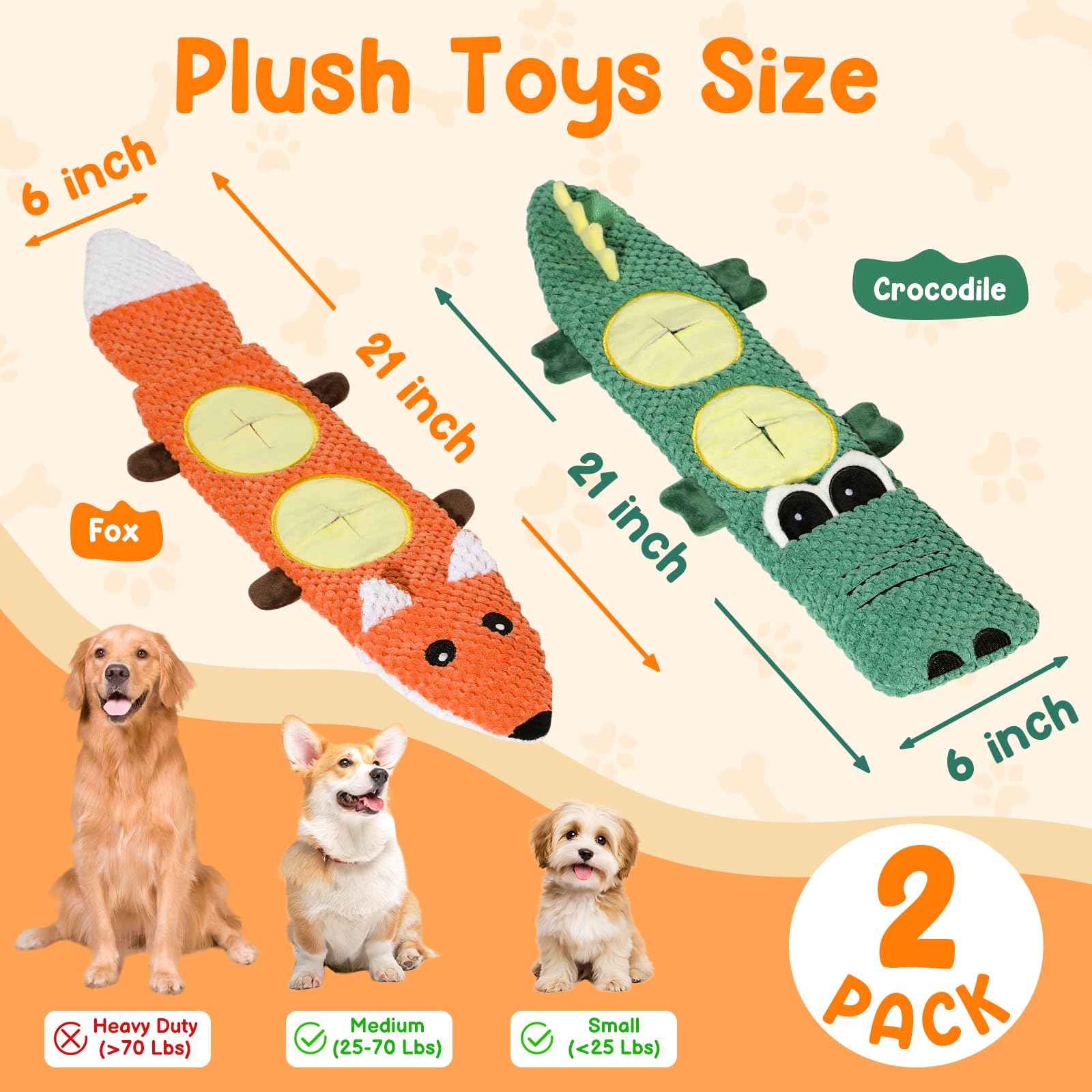 2 Pack Dog Toys for Aggressive Chewers - Interactive Dog Toys, Interactive Puppy Dog Chew Toys with Squeaker & No Stuffing Dog Puzzle Toy (Suitable for Small and Medium Dogs) - image 2