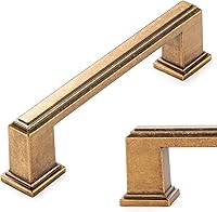 Vista 1 de KOOFIZO - Paquete de 10 tiradores de gabinete de cocina de latón antiguo de 3-3/4 pulgadas, manijas vintage de gabinete de latón, herrajes