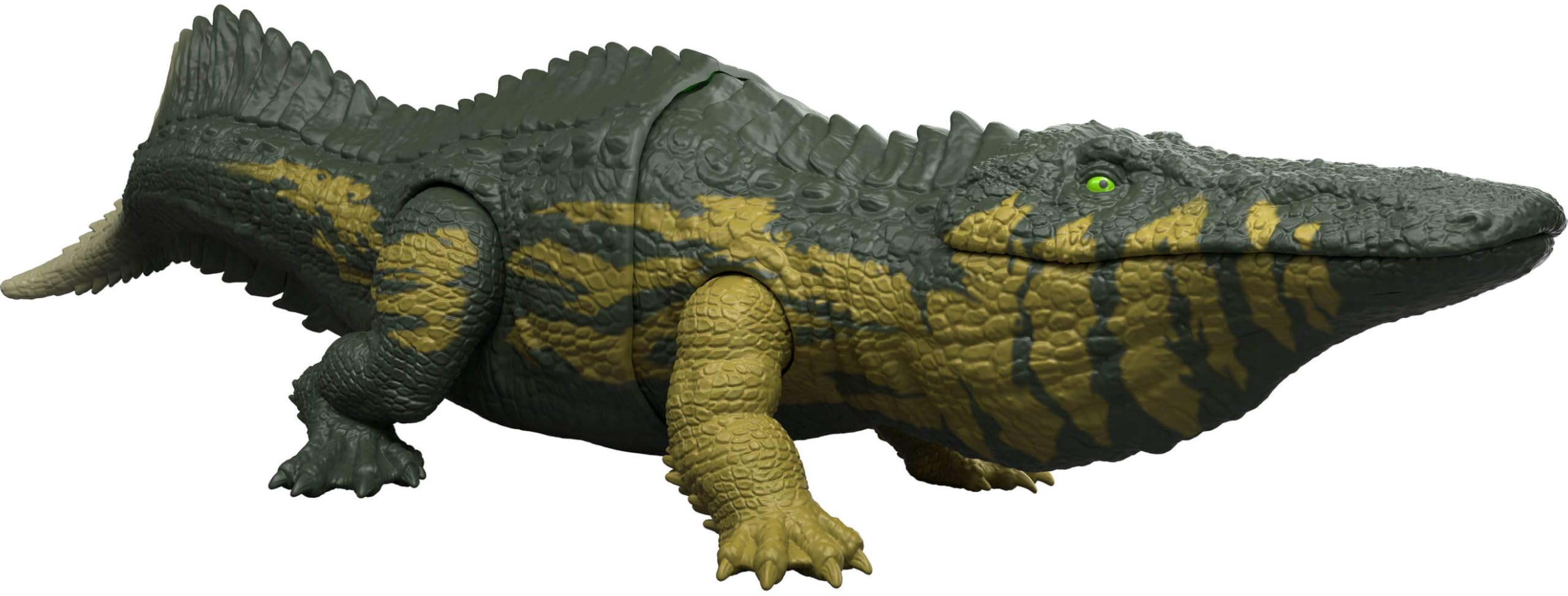 Mattel Jurassic World Wild Roar Stomatosuchus Dinosaur Action Figure Toy, Sounds & Attack & Lights, Scan Code for Digital Play, JKL82