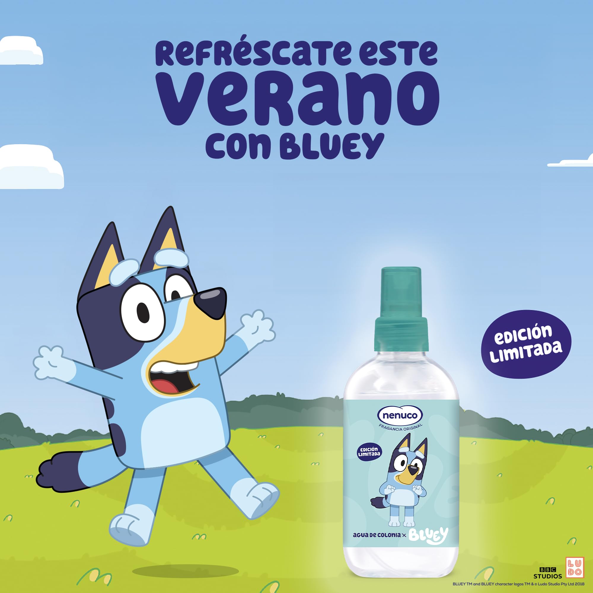 Nenuco Eau de Colonia Fragranza Originale, Edizione Limitata Bluey, Consigliata per Neonati (a partire dai 3 mesi), Formato Spray 240 ml