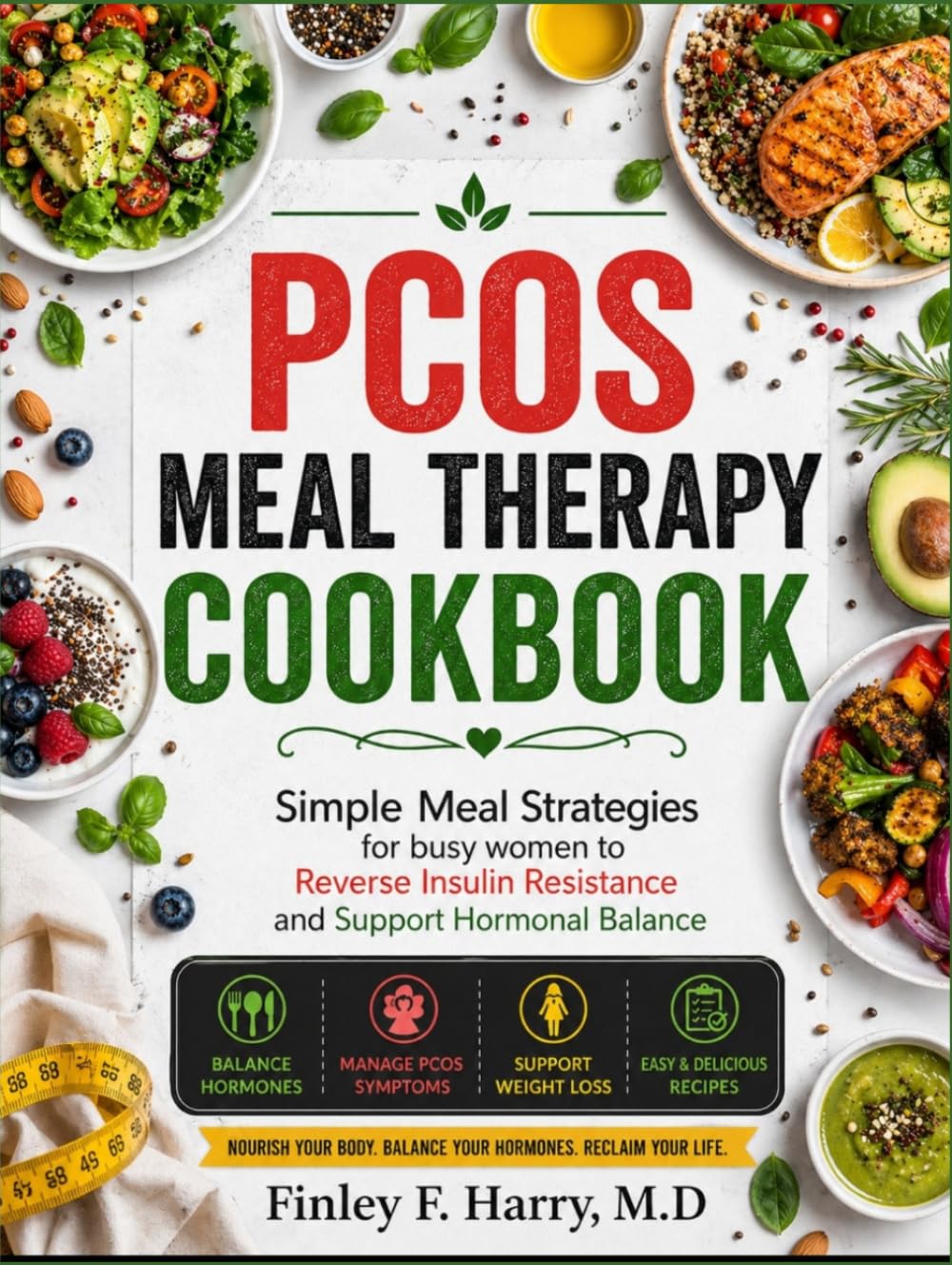 PCOS Meal Therapy Cookbook: Simple Meal Strategies for busy women to Reverse Insulin Resistance and Support Hormonal Balance