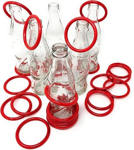 Miniatura 6 de Juego de lanzamiento de anillos para adultos, juego de carnaval de 30 piezas con 24 anillos de plástico y 6 botellas de vidrio