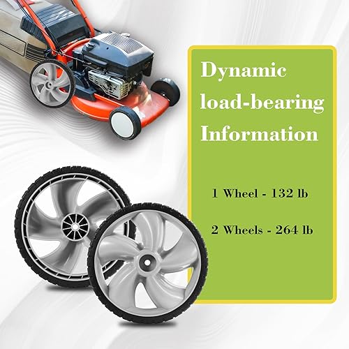 Miniatura 7 de Arnold 490-324-0002 - Rueda trasera de repuesto de 12 pulgadas para cortacésped, rueda de plástico de 12 x 1.75 pulgadas, compatible con cortacésped