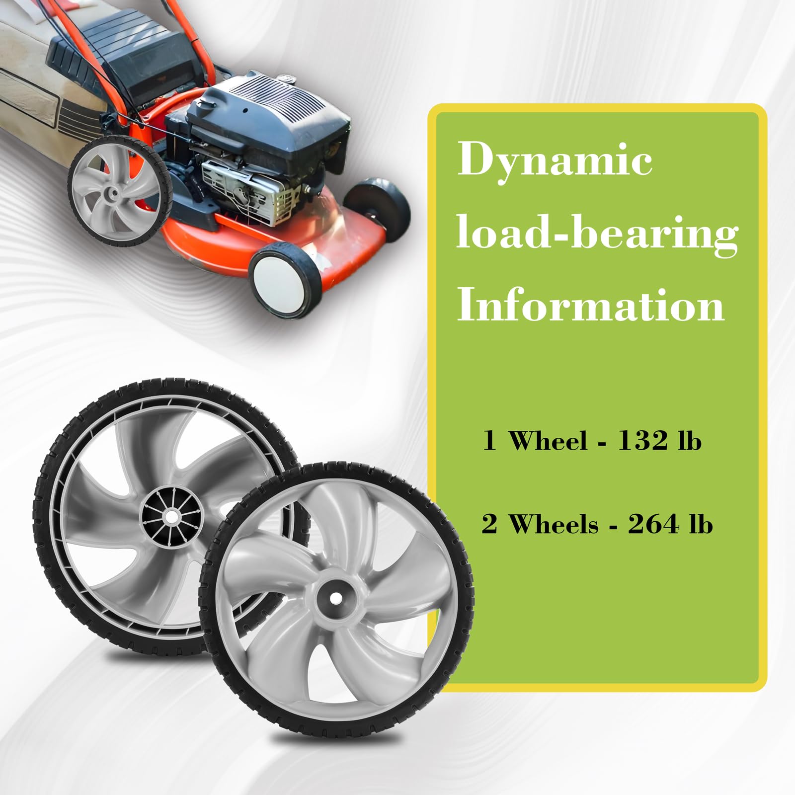 Parts Camp Cerchi per tosaerba Arnold 490-324-0002 - Ruota posteriore da 12 cm x 4,4 cm, in plastica, confezione da 2