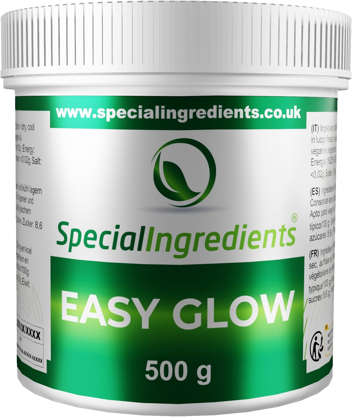 Special Ingredients Easy Glow 500g Make Glow in The Dark Food and Drinks Suitable for Vegans, Non-GMO - Recyclable Container
