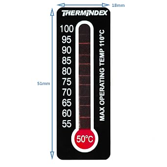 50 to 100 Degrees Celsius Temperature Sensitive Sticker - Industrial Operating Food & Beverage Applications Thermometer Strip Label Self Adhesive Decal Tag