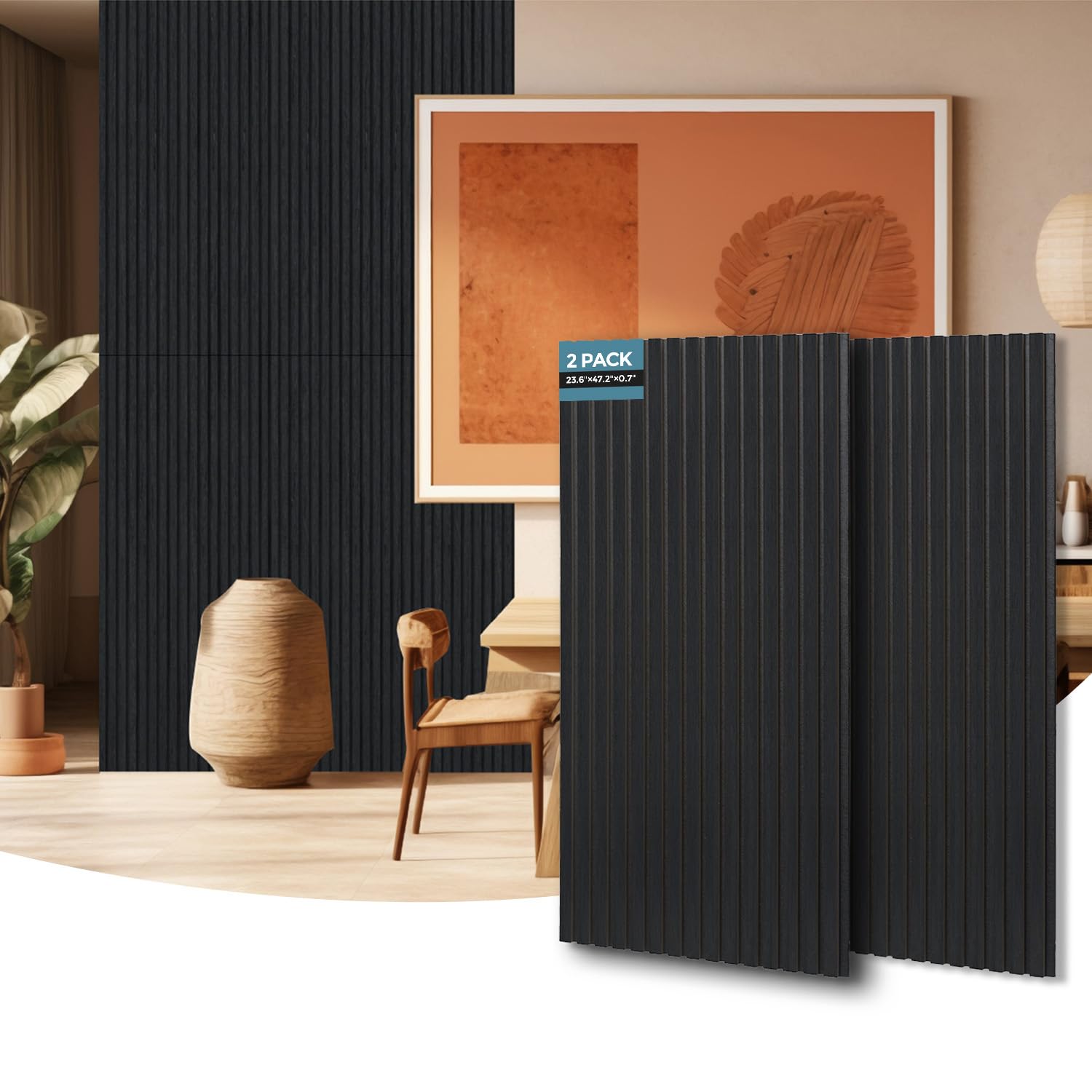 AKUMAX Extra Thick Acoustic Wood Wall Panels-2pcs-24in*48in