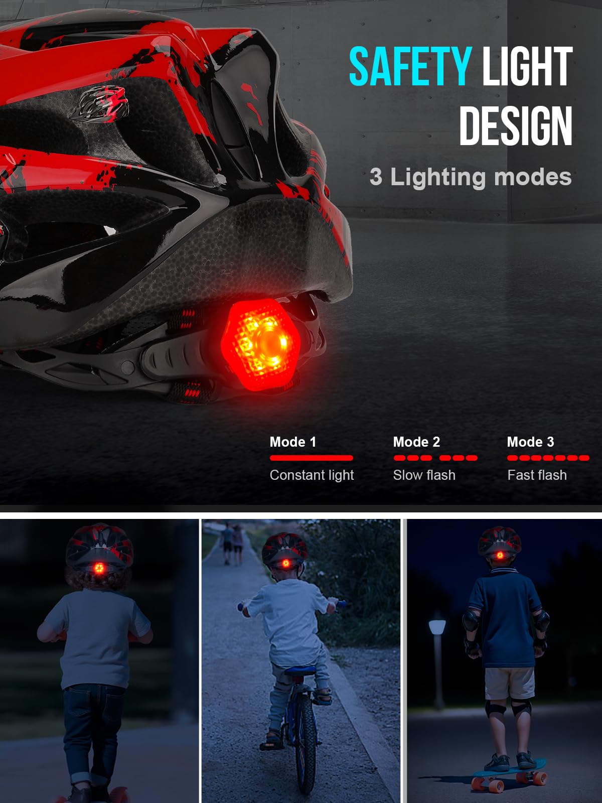 Casco de bicicleta para niños, casco RaMokey para niños y niñas