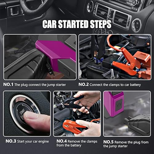 Miniatura 8 de DNA Motoring TOOLS-00268 12V 1500A 15000 mAh Arrancador portátil multifuncional de batería de auto para hasta 7.0L de gasolina y 5.5L de motor