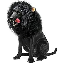 Onmygogo Lion Mane Wig for Dogs with Ears, Funny Pet Costumes for Halloween Christmas