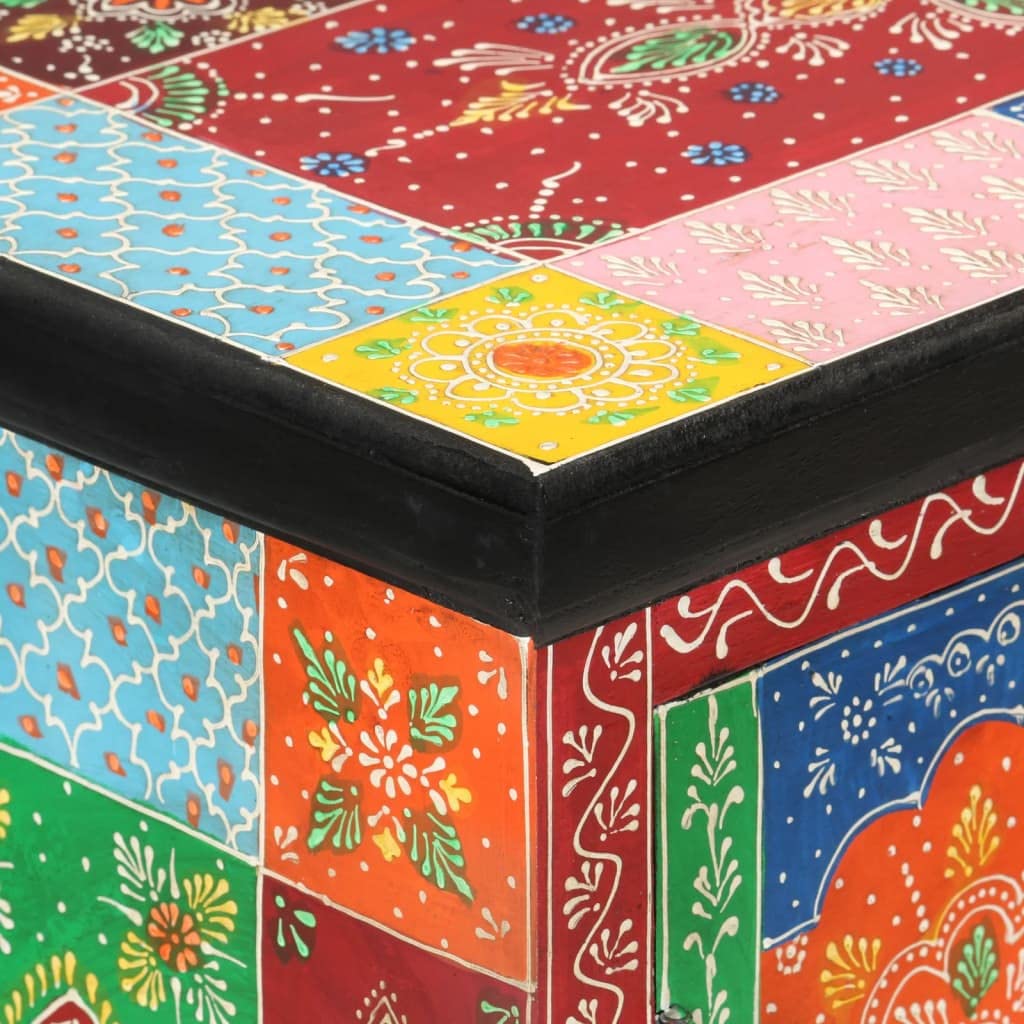Gecheer Aparador, vintage, pintado a mano con puertas, 53 x 30 x 75 cm, madera maciza mango R117
