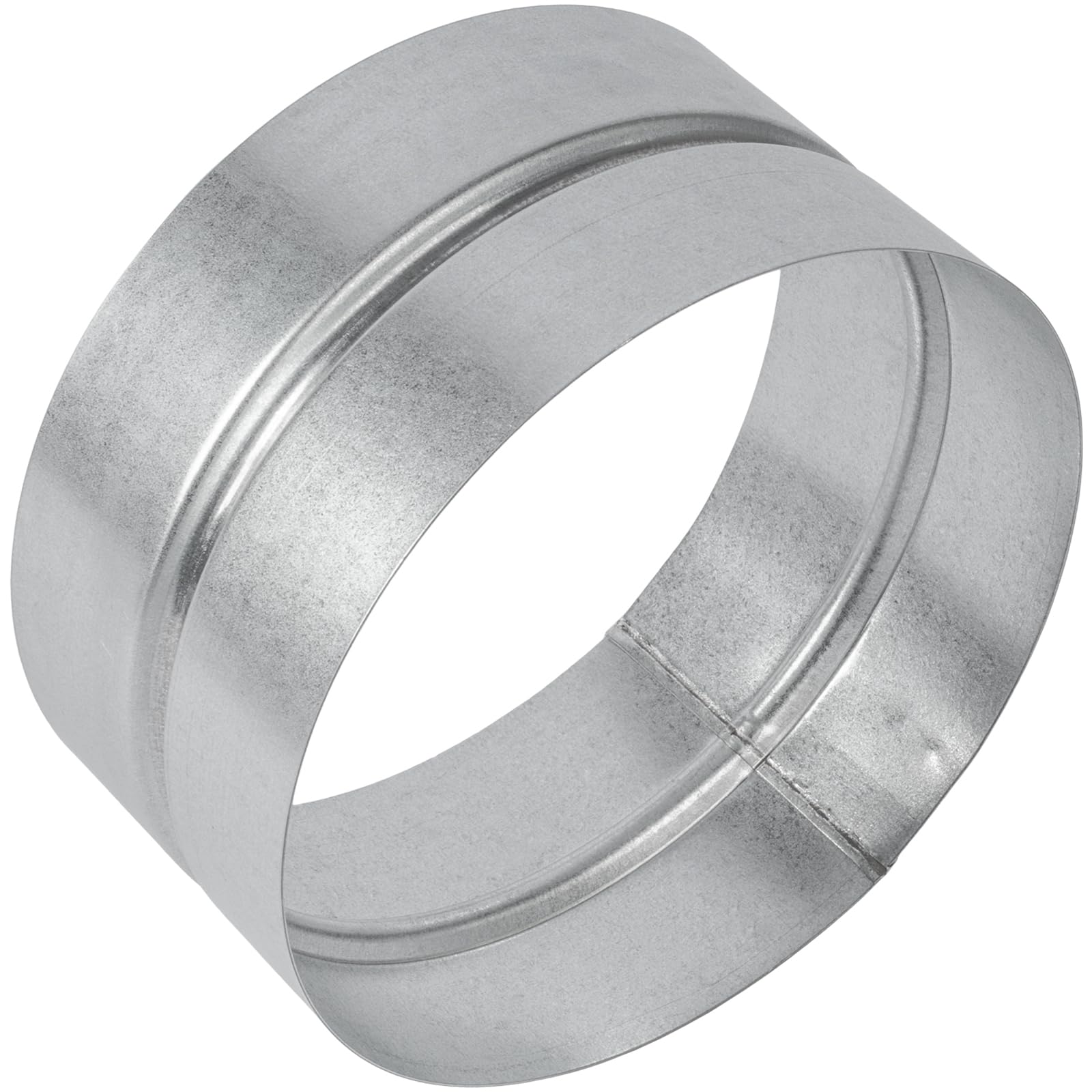 Galvanized Metal Duct Connector - 6 Inch Fit - Round Ventilation Pipe Coupling and Extension - Available in Different Sizes to Suit - Metal Duct Vent Coupler - Dryer Pipe Coupling