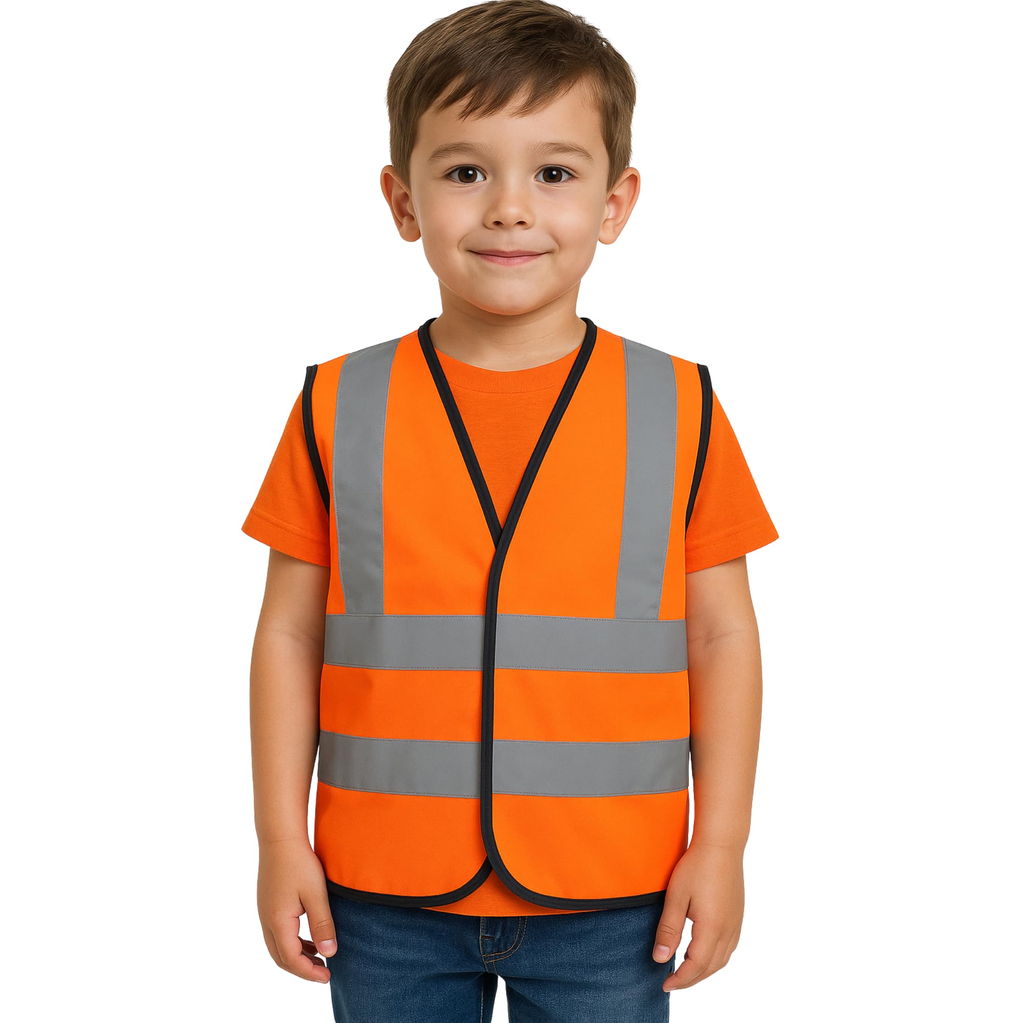 Orange Kids Hi Vis Visibility Viz Safety Vest | Medium 5056278805699