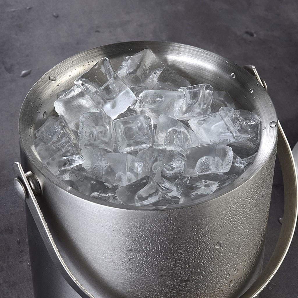 Cubitera térmica de Acero Inoxidable de 2/3 litros con Tapa sellada y Pinzas, Ideal para Fiestas.