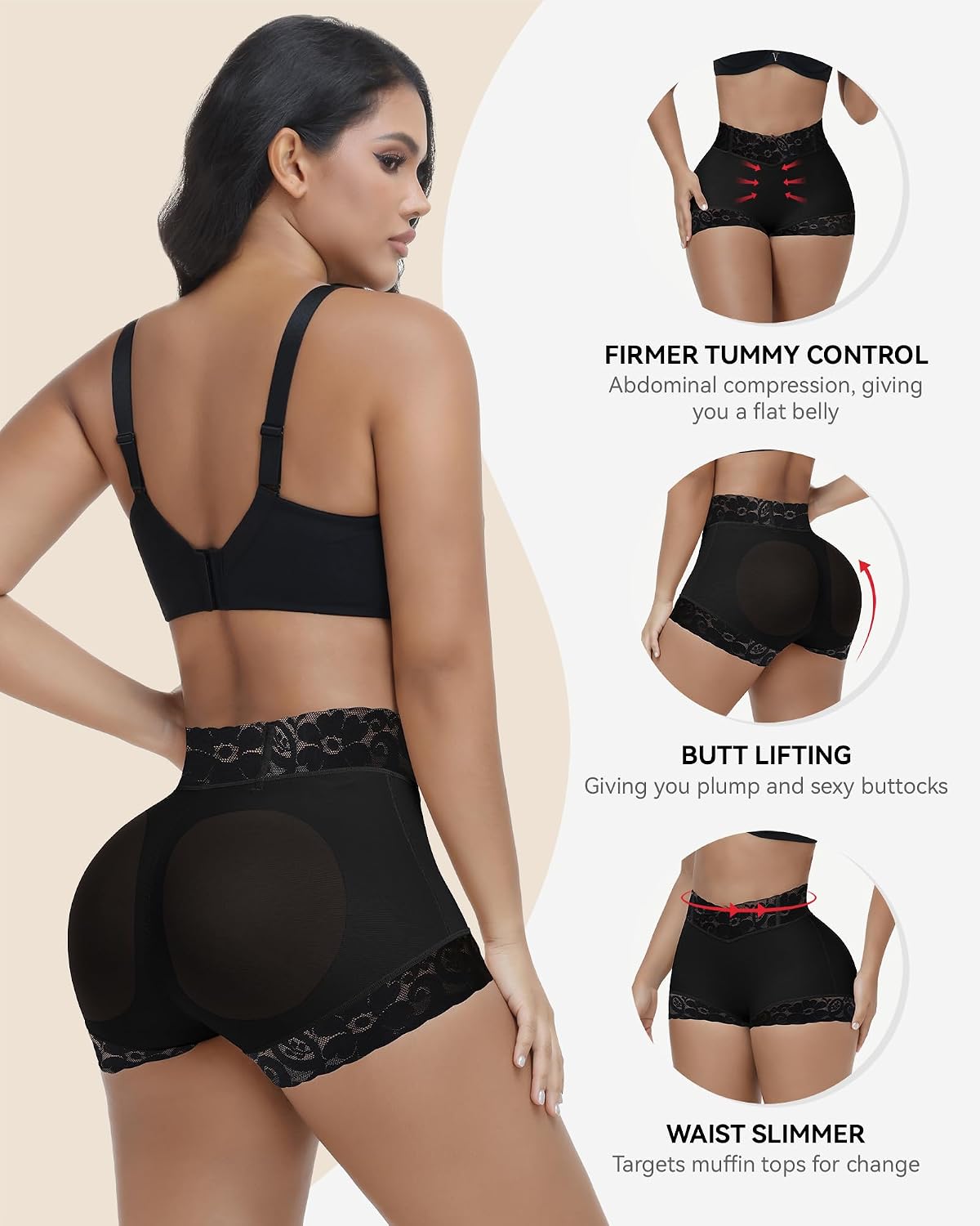 SHAPSHE Butt Lifting Panties Tummy Control Shapewear Shorts V Crossover Fajas Colombianas Compression Underwear Flat Tummy
