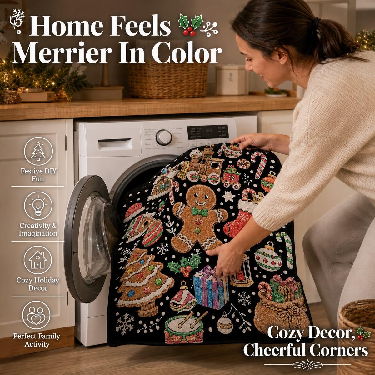 VEELU DIY Colouring Blanket with 24 Coloured Markers - Image 6