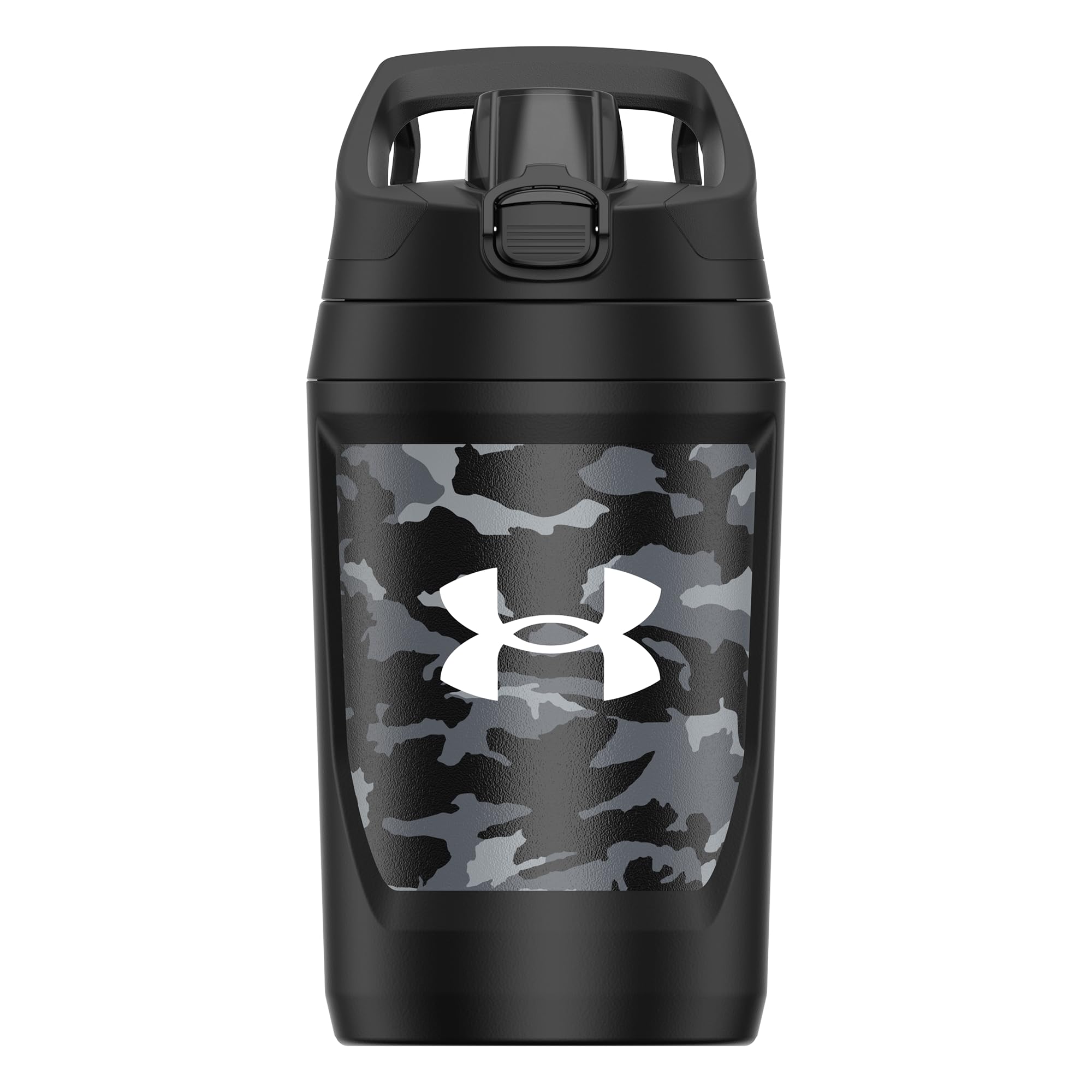 Under Armour Isolierte Wasserflaschen, Sport-Wasserkrug mit Zaunhaken, auslaufsicher, für Baseball, Fußball und mehr, 907 ml, isoliert, Black Woodland