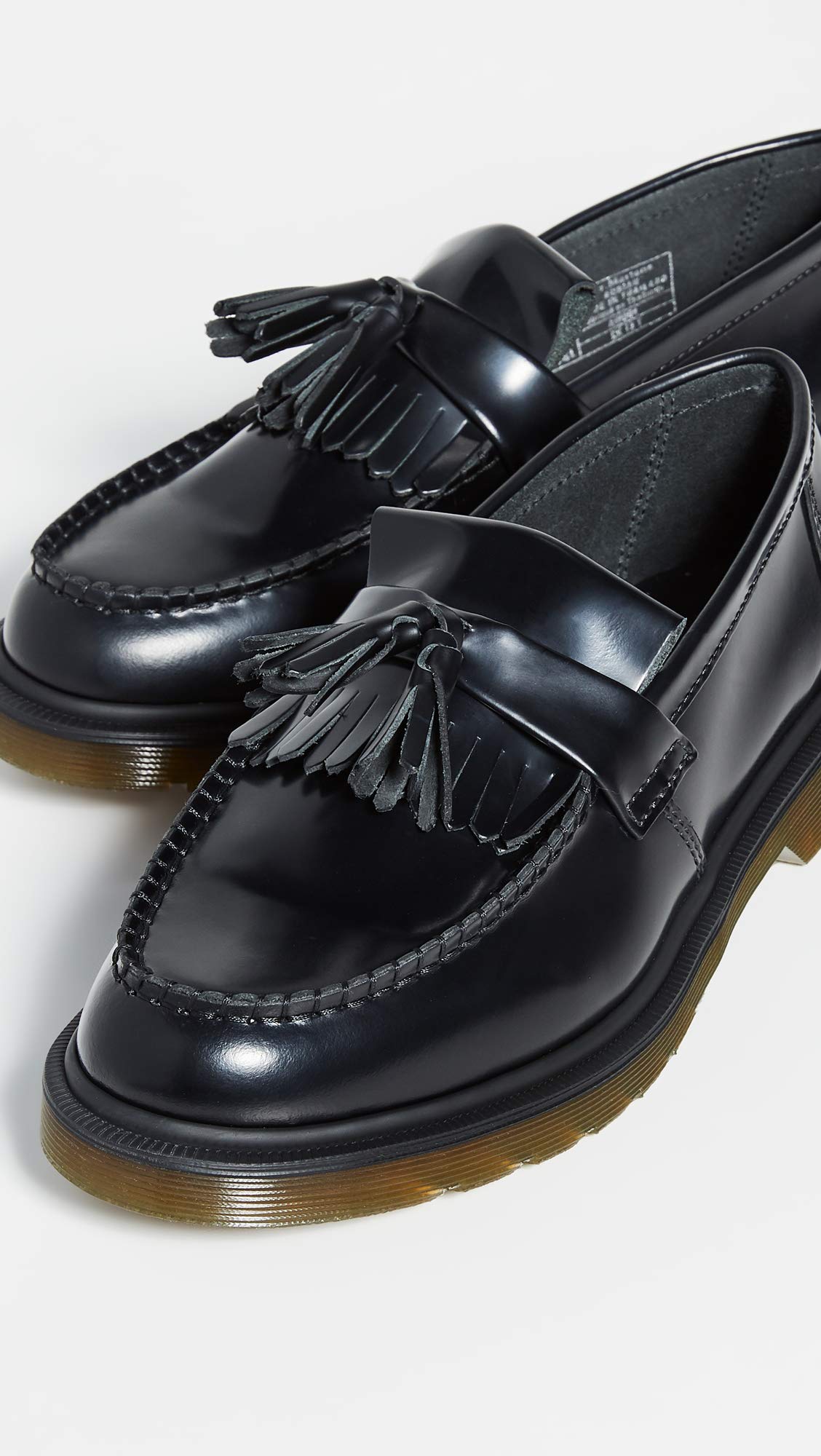 Dr. Martens, Unisex Adrian Loafer Shoes, Black Polished Smooth, 9 US Women / 8 US Men