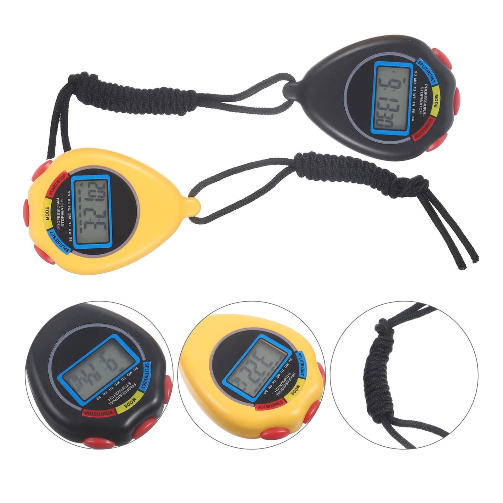 Hemobllo 3 Set Cronometro Sportivo Timer Multifunzione Portatile Con Display Per Allenamento Palestra E Corsa Resistente E Facile Trasportare 2 Pezzi*3