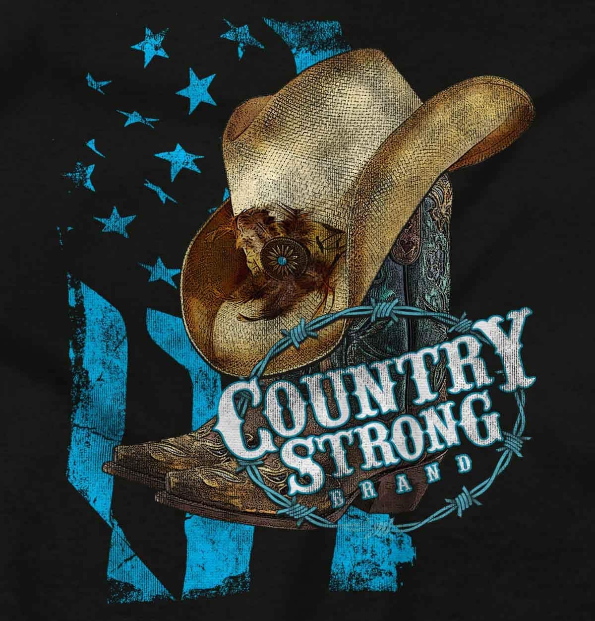 Brisco Brands Country Strong Cowboy Hat Hoodie Sweatshirt Women