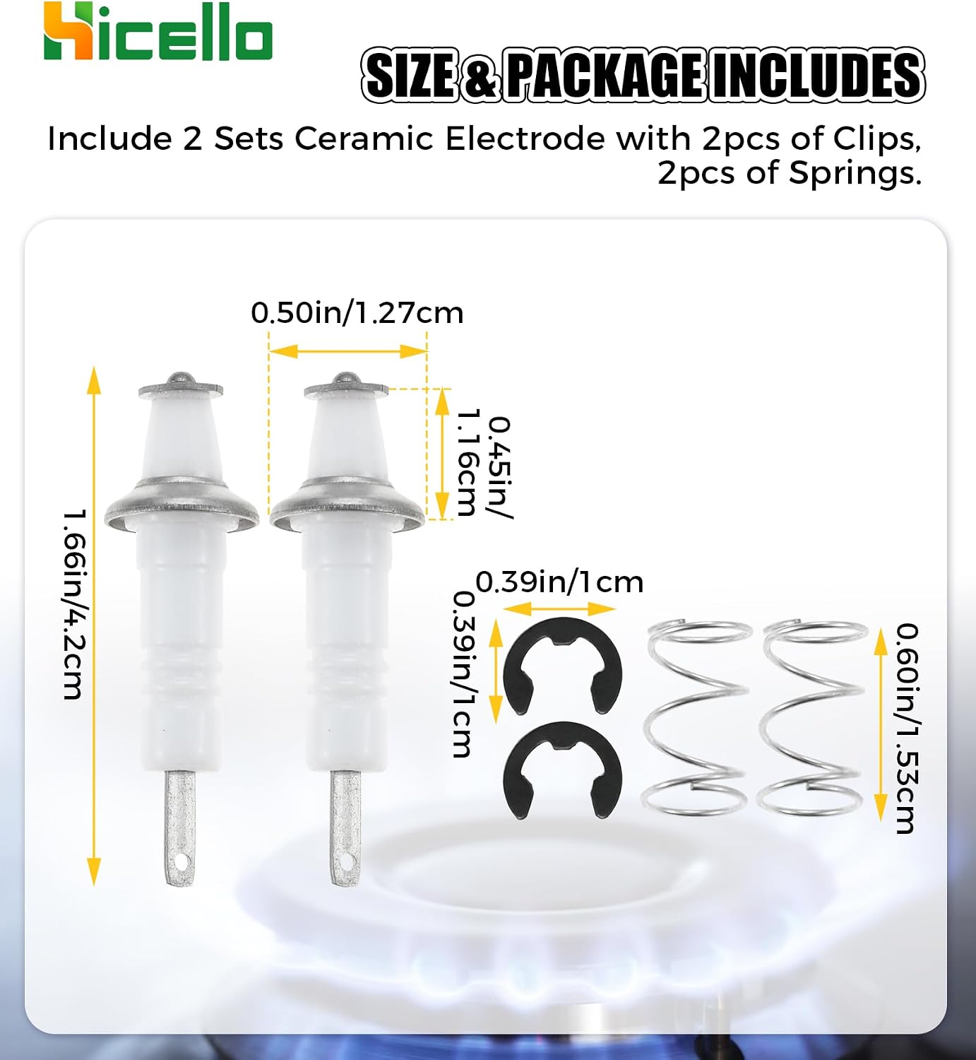 Igniter Spark Electrode Igniter Replacement for Viking Gas Range, 2 Pack