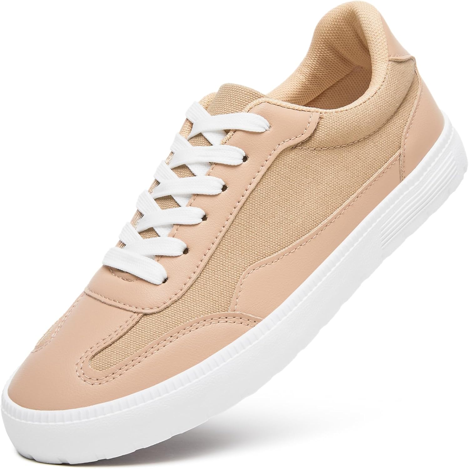 XRH Womens White Tennis Sneakers Non Slip Work Shoes Casual Walking Shoes Workout Gym Athletic Fashion Sneakers