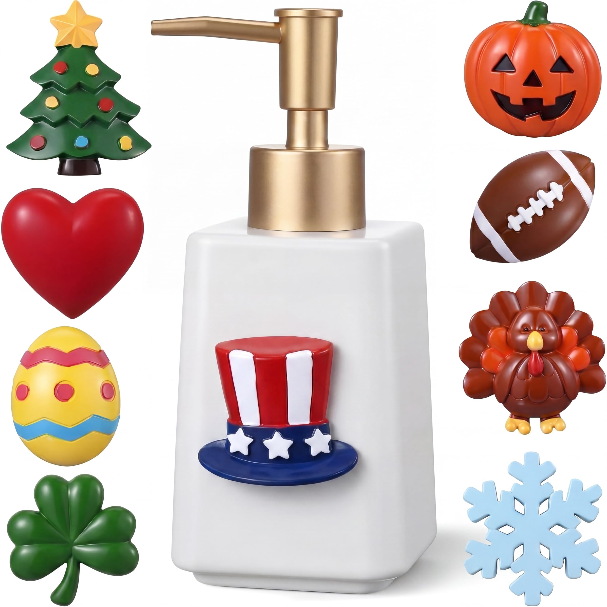 Amazon.com: Gejoy Seasonal Soap Dispenser Patriotic 4th of July