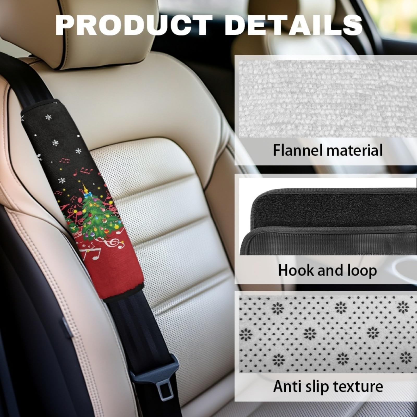 Protector Cinturon Coche Funda Almohadilla Cinturon Coche 21.6x29.7cm/4 Pcs