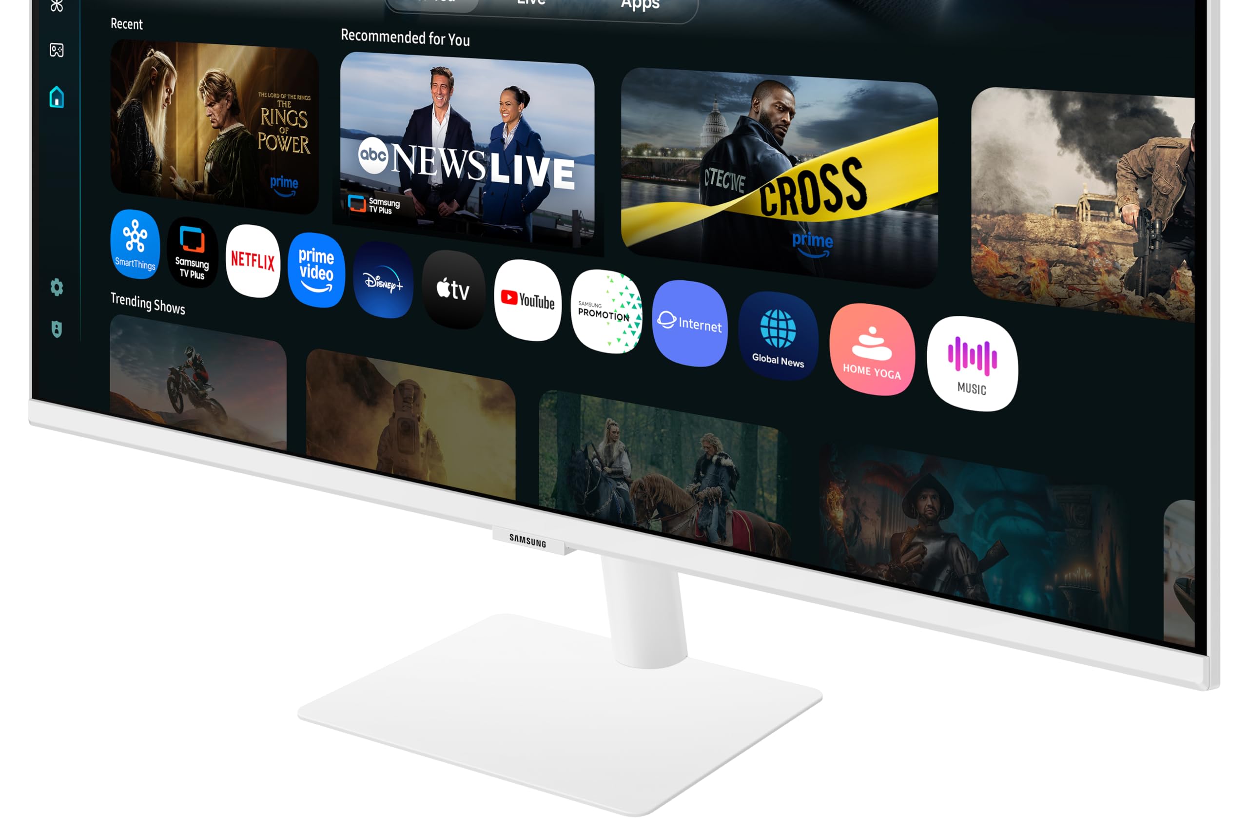 Samsung LS32FM703UUXXU 32" 4K Ultra HD HDR10 Smart Monitor with Speakers - White - 3840x2160, USB-C, HDMI, WiFi, Bluetooth, Smart Hub for TV streaming, Catch Up Apps and Gaming Hub — view 7
