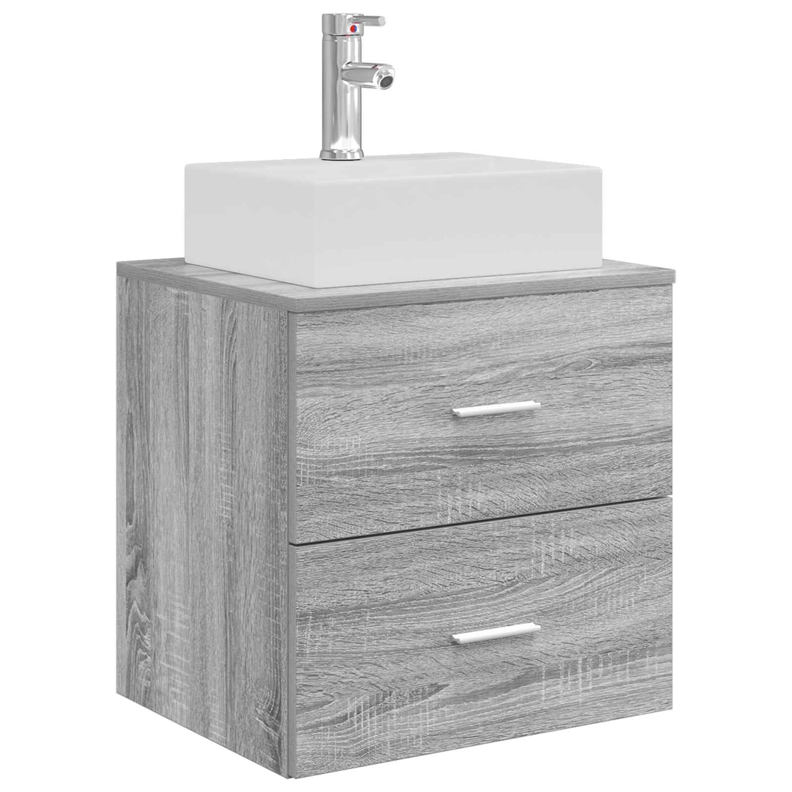 Vidaxl Wall-Mounted Sink Vanity Sonoma 49.5 X 41 X 62.5 Cm Grey