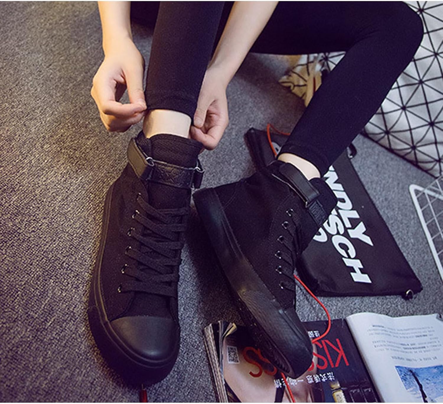 DHSPKN Mha Canvas Shoes Anime Deku Sneakers Izuku Todoroki Cosplay High-Top Shoes - Image 2