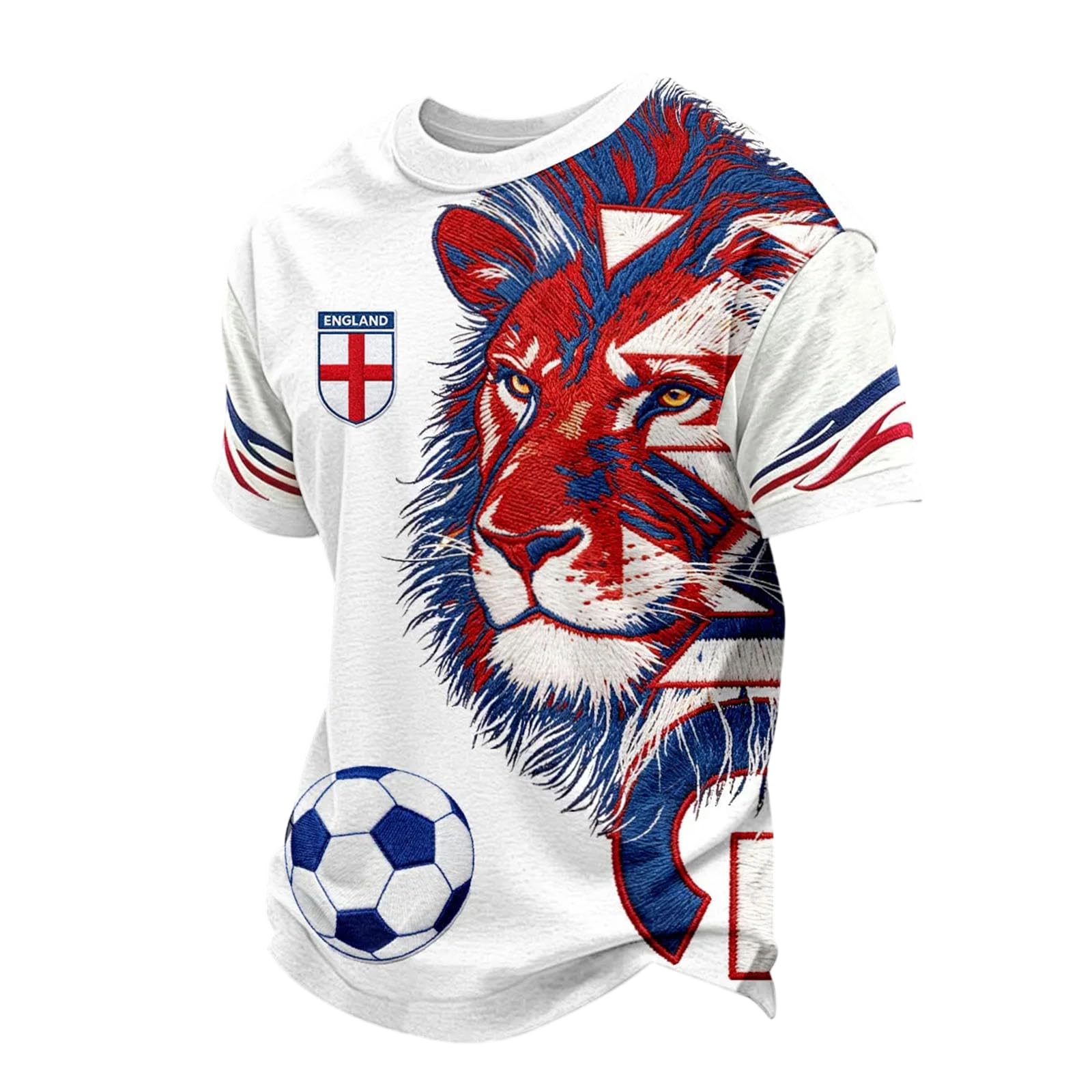 Retro England Football Shirt Men's England Soccer Retro Tops Vintage Breathable Short Sleeve T Shirt Crew Neck Fan Apparel for Game Day or Daily Wear 01-Deep Red 4XL