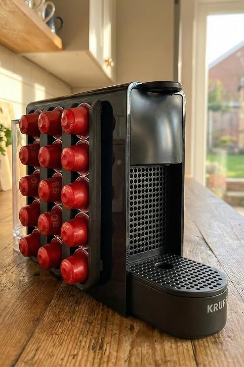 Nespresso Uyumlu Kahve Kapsül Standı, Mutfak Düzenleyici, Siyah Mat