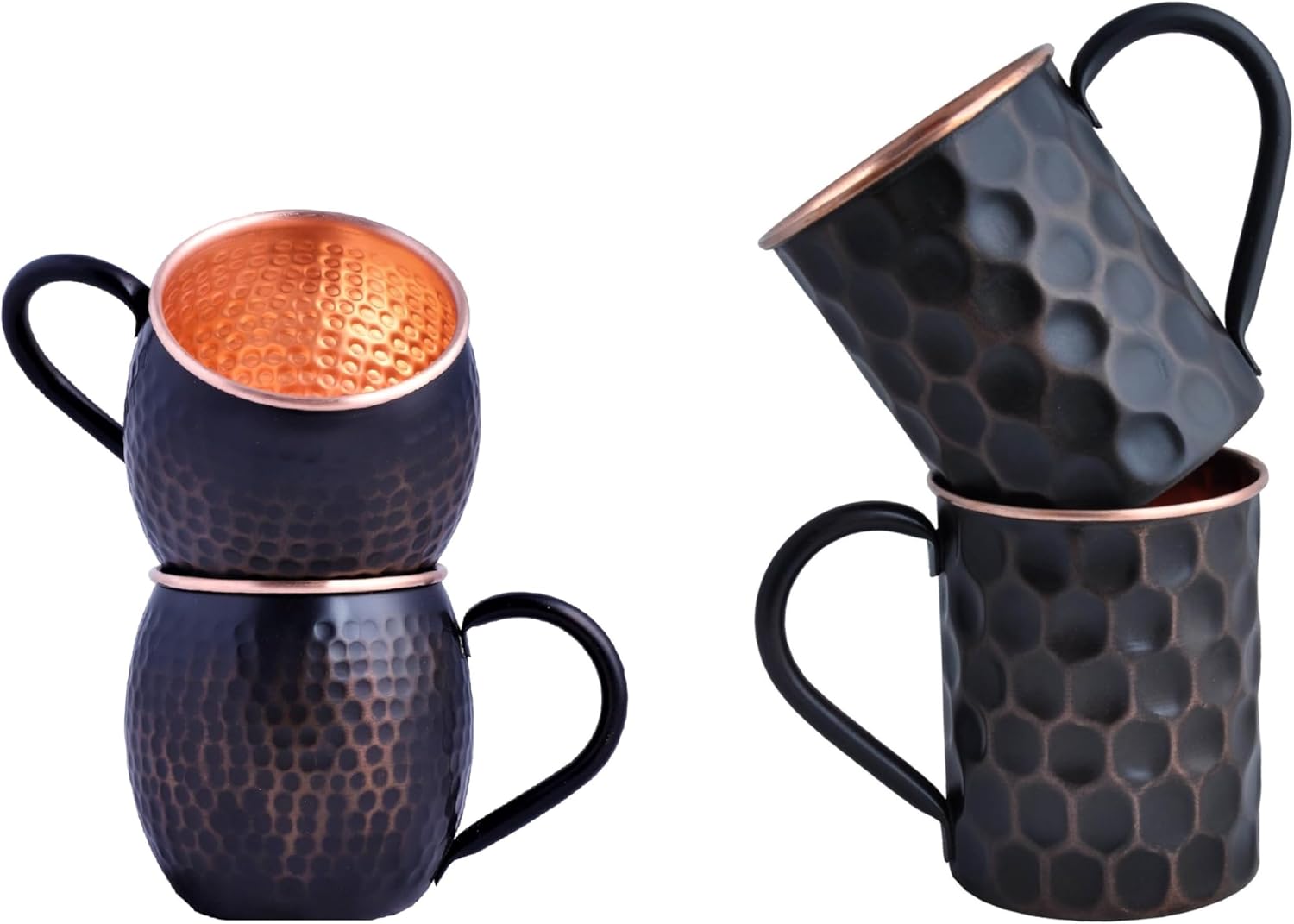 STAGLIFE Moscow Mule Copper Mugs for Men, 16 Oz [Set of 2] + 20 Oz [Set of 2]