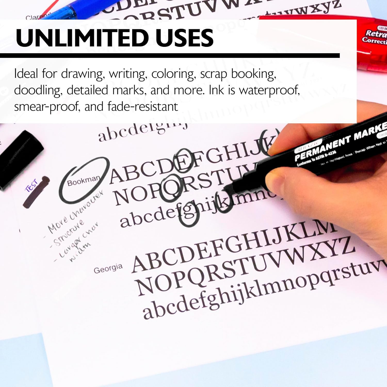 BAZIC PRODUCTS Permanent Marker Chisel Tip, Jumbo Wide Black Color Markers, Coloring on Plastic Wood Metal Glass Stone for Art Office (3/Pack), 1-Pack