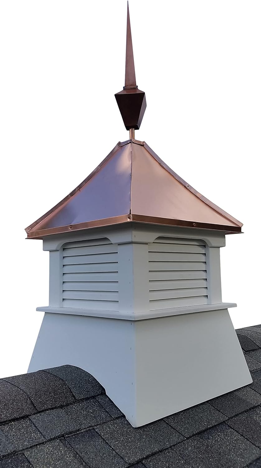 Olympia Cupola with Square Copper Finial, 24 in. Square, 62 in. High