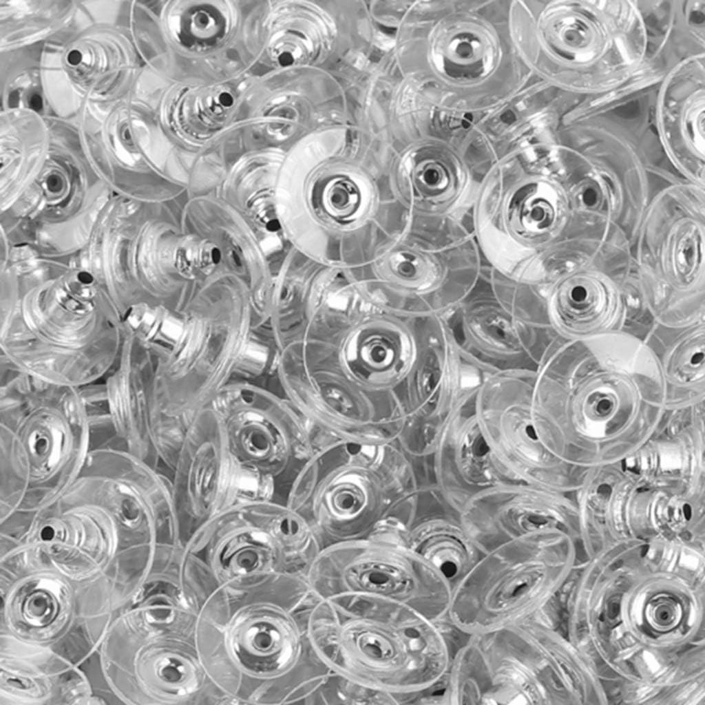 100 Pairs Clutch Earring Backs with Pad Earring Safety Backs,Silver