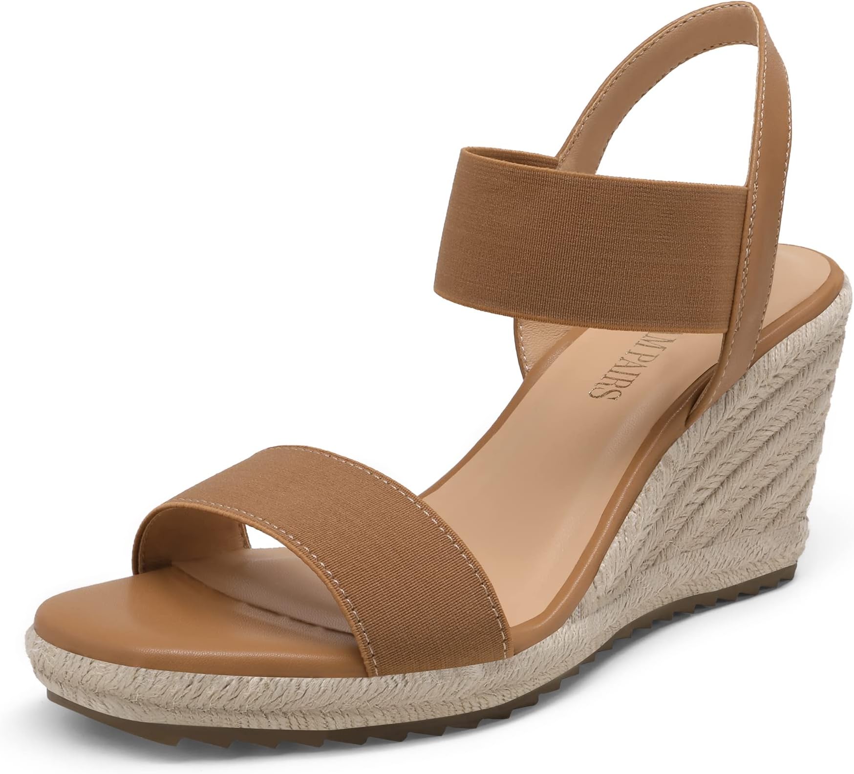 Womens Open Toe Espadrilles Dressy Platform Sandals Slip on Elastic Ankle Strap Wedges Sandals
