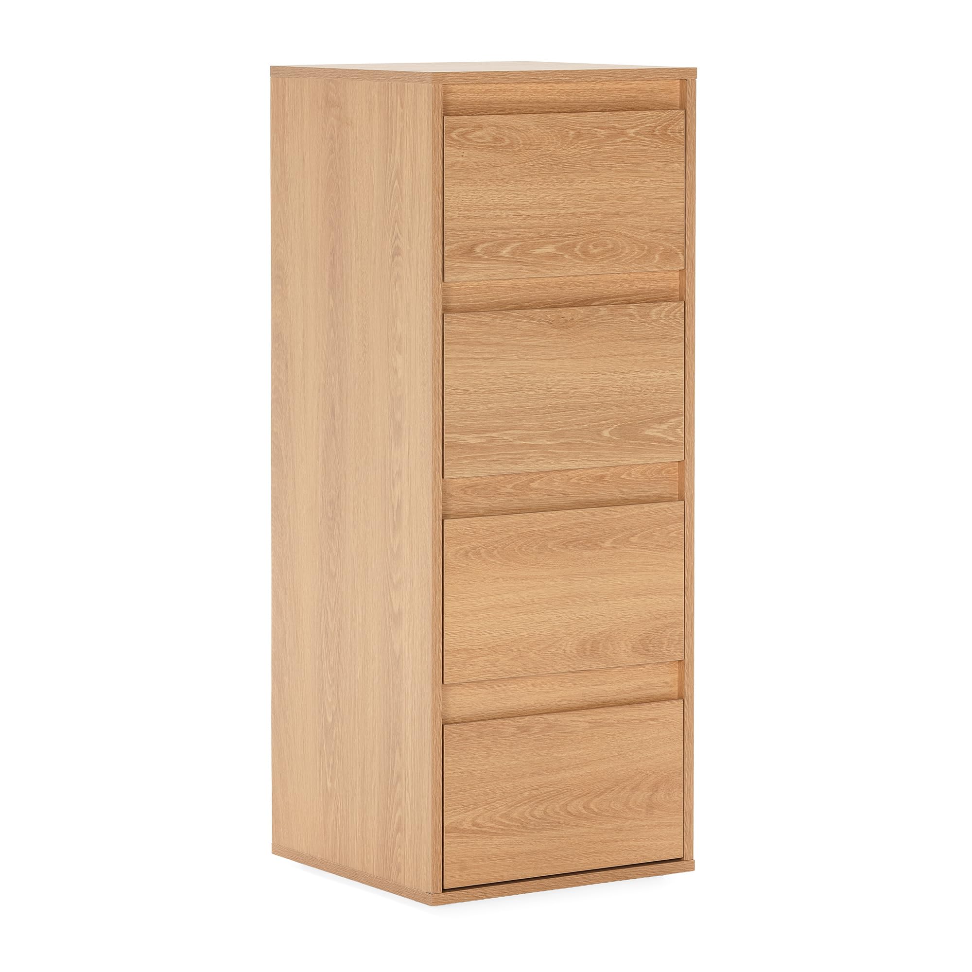 HOMN LIVING Cómoda Alta Tori 4 cajones Color Roble, 40 cm (Ancho) 40 cm (Profundo) 105 cm (Altura)
