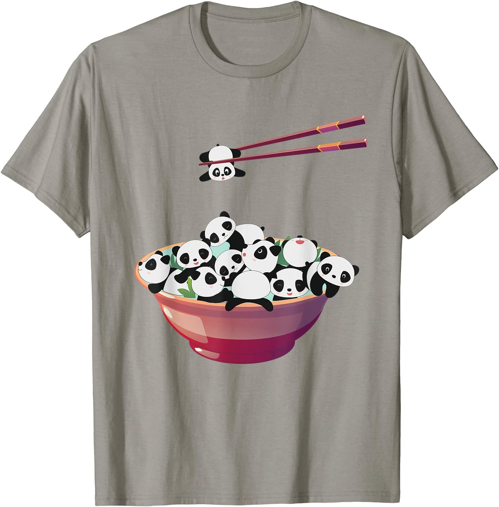 Cute Panda Bowl of Tangyuan Yuanxiao Chinese Lunar New Year T-Shirt