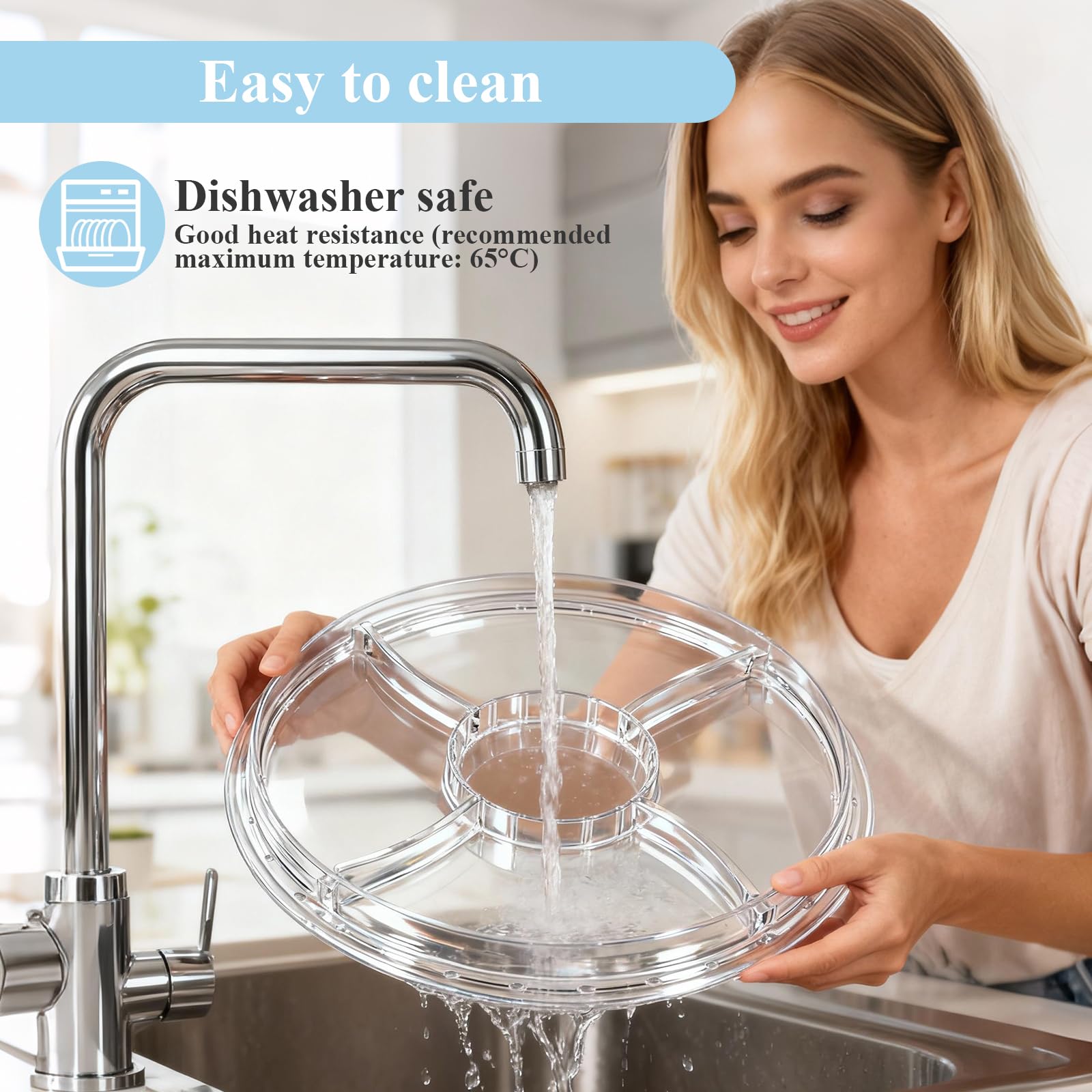 Masthome Acryl-Kuchenständer mit Kuppel, 6-in-1, Gabel, Löffel