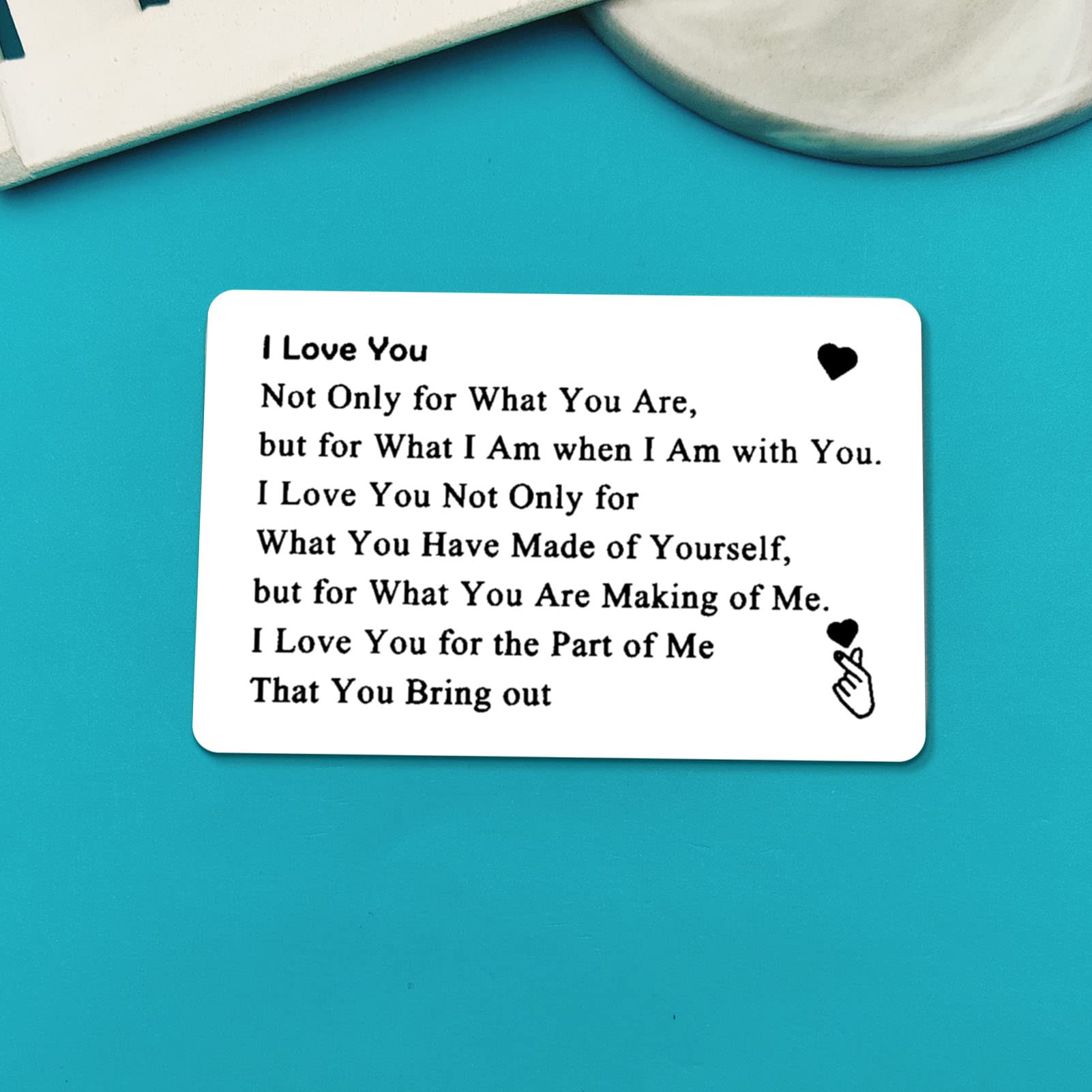 Xiahuyu Engraved Wallet Card Insert for Boyfriend Husband I Love You Gifts for Him Christmas Birthday Gifts Valentines Day Gifts Anniversary Present for Him
