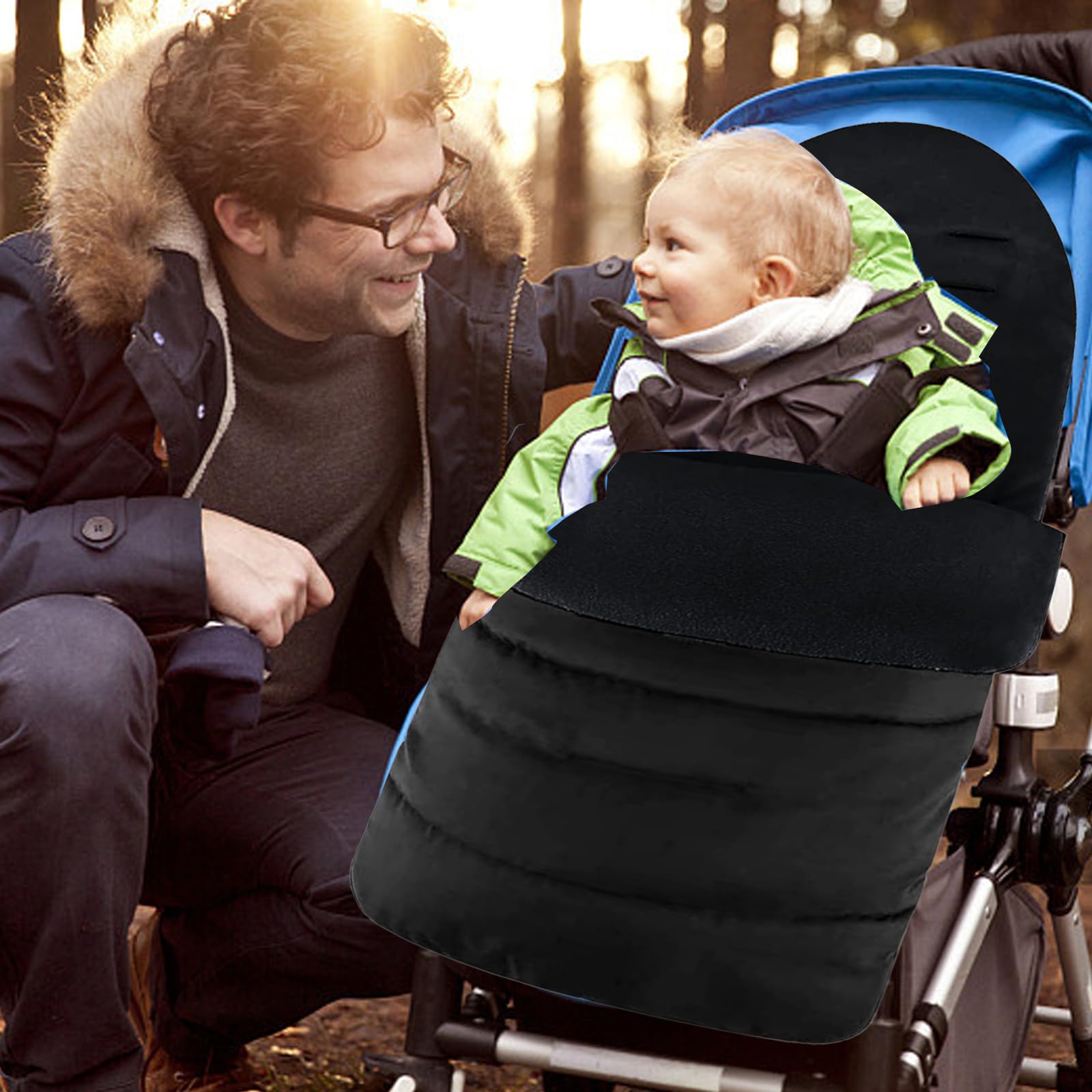 Sacco Passeggino Invernale Uieamsio Coprigambe Passeggino Universale Sacco Termico Invernale Per Passeggino Adatta a Tutti i Passeggini Impermeabile e Lavabile In Lavatrice (Nero) (nero)