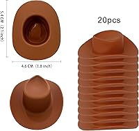 Vista 2 de Gexolenu 20 piezas de plástico mini sombrero de vaquero decoración de sombrero de vaquera occidental sombreros de muñeca para decoración de fiesta
