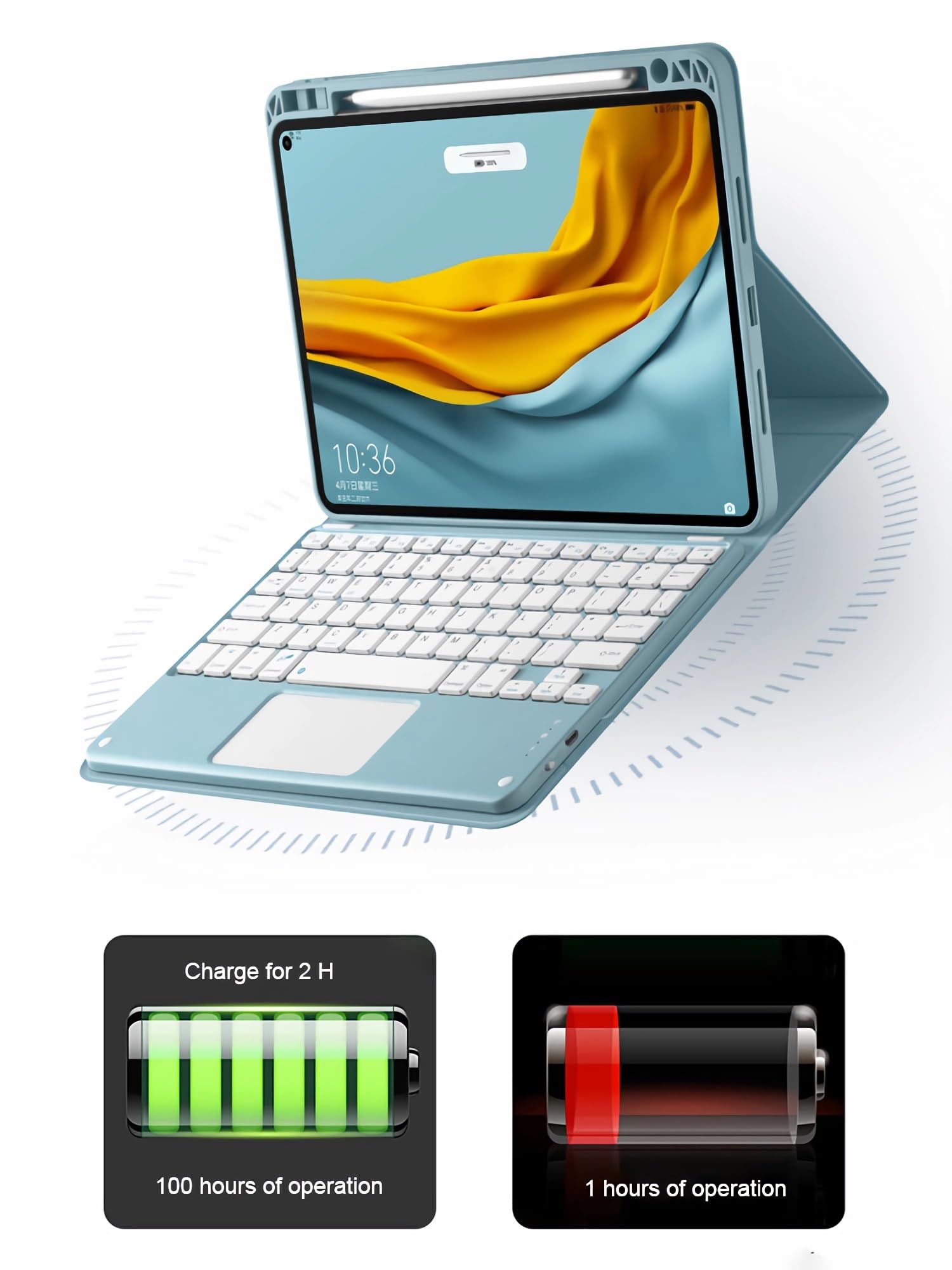 Etui z Klawiaturą do Xiaomi Pad 6S Pro 12.4" 2024 z Gładzikiem, Wbudowany Uchwyt na Ołówek, Magnetyczna Odłączana Bezprzewodowa Klawiatura Bluetooth z Myszą,Pink